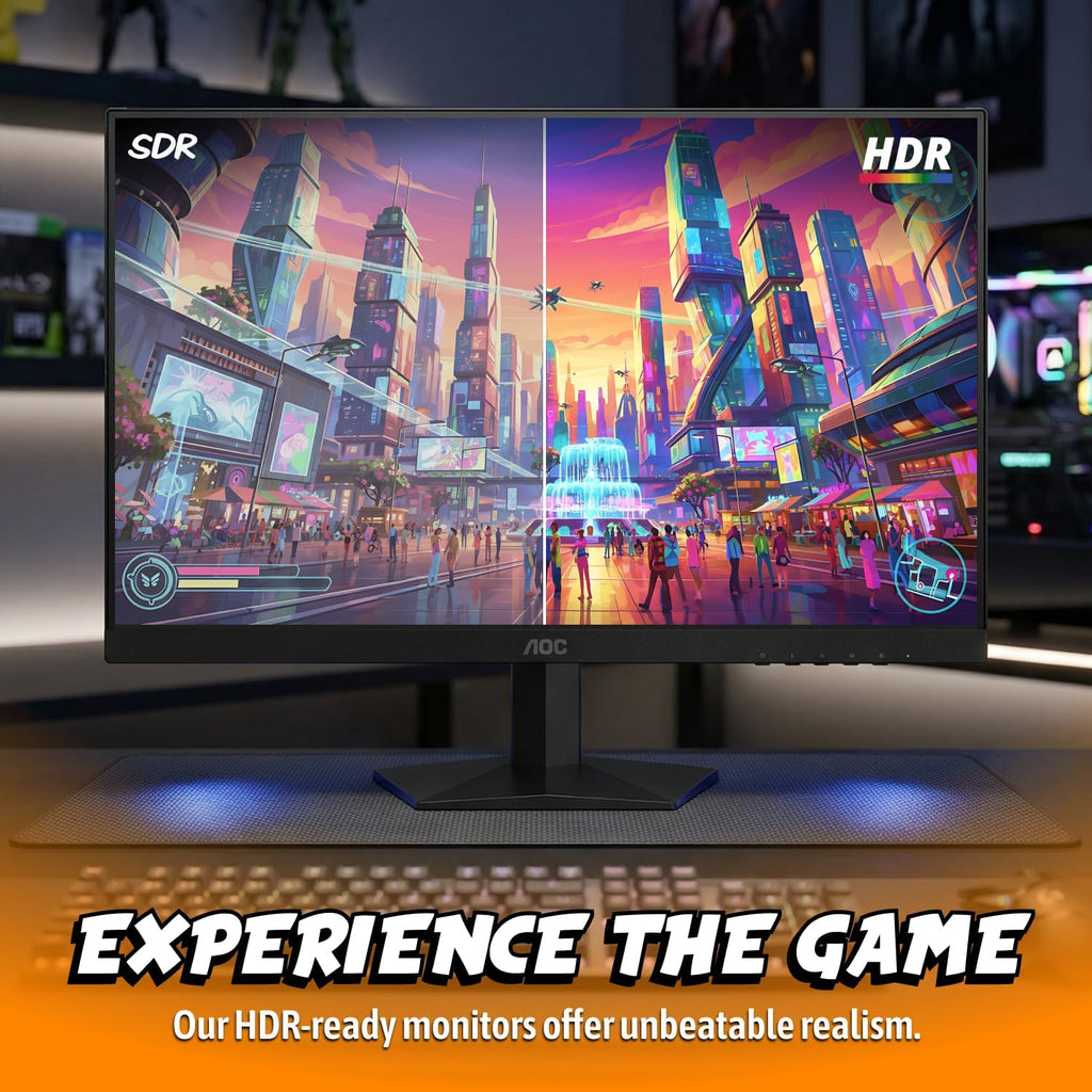 AOC 27 Inch QHD Gaming Monitor 240Hz 0.3ms, Overclock 260Hz, IPS, 2560x1440, G-Sync Compatible, HDR Ready, DisplayPort 1.4 HDMI 2.0, VESA Mount, 3-Year Zero-Bright-Dot, Q27G41ZE