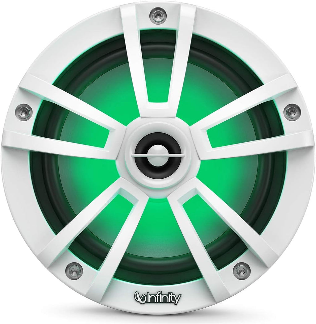 Infinity 622MLW Marine 6.5 Inch RGB LED Coaxial Speakers - White