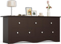Furmax Dresser for Bedroom, 5 Wood Dresser, Chest of Drawers, for TV up to 65 inch, TV Stand Storage Chest of Drawers for Hallway Entryway (Brown)