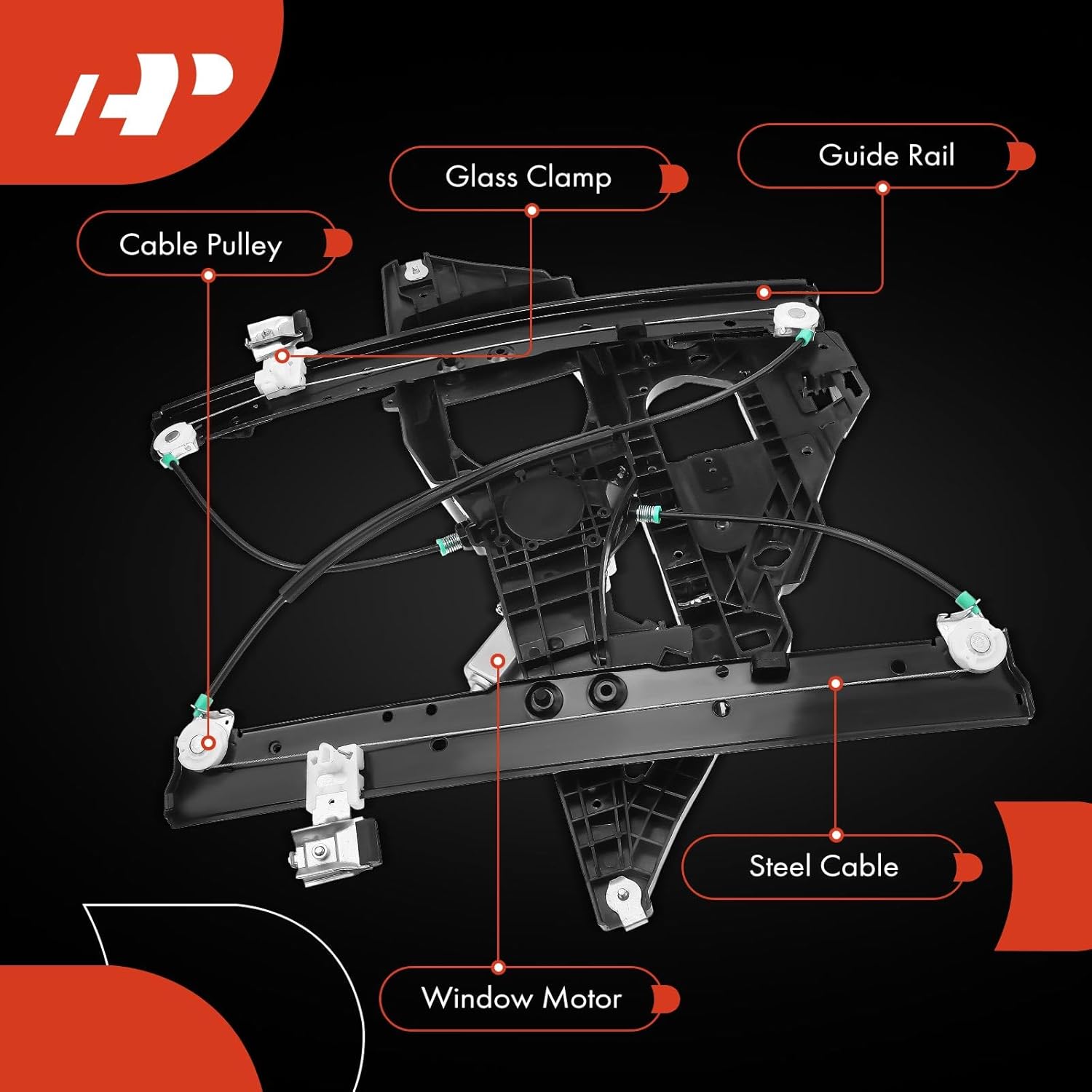 A-Premium Power Electric Window Regulator with Motor Compatible with Ford Expedition Lincoln Navigator 2007-2017 Sport Utility Front Left Driver Side