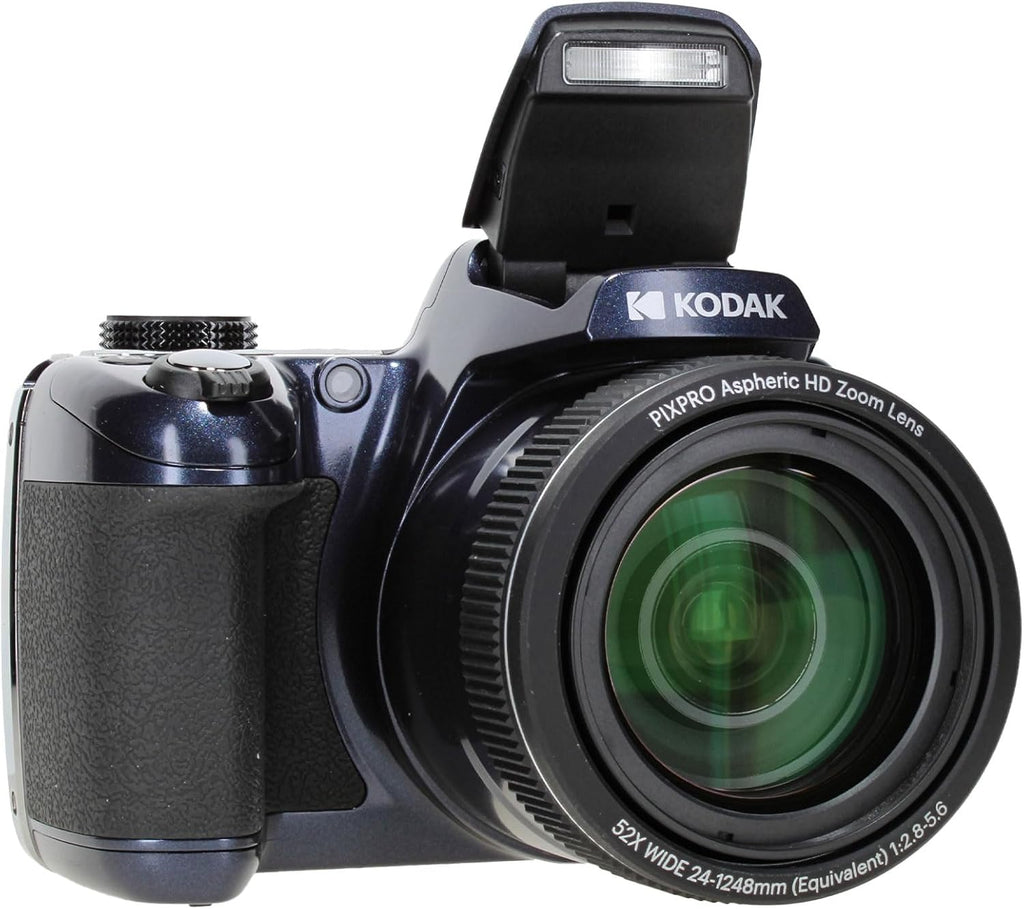 KODAK PIXPRO AZ528 Astro Zoom BSI-CMOS Bridge Vlogging Digital Camera 16MP 52X 1080p Wi-Fi (Midnight Blue) Bundle with 32GB Memory Card + Vlogger Tripod + Bag + Cleaning Kit + More Accessories