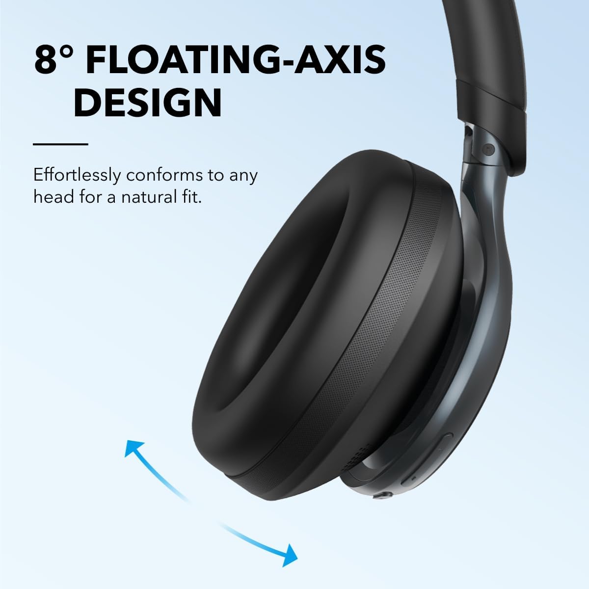 Soundcore by Anker, Space One, Active Noise Cancelling Headphones, 2X Stronger Voice Reduction, 40H ANC Playtime, LDAC Hi-Res Wireless Audio, Comfortable Fit, Clear Calls, Bluetooth 5.3 (Abyss Black)