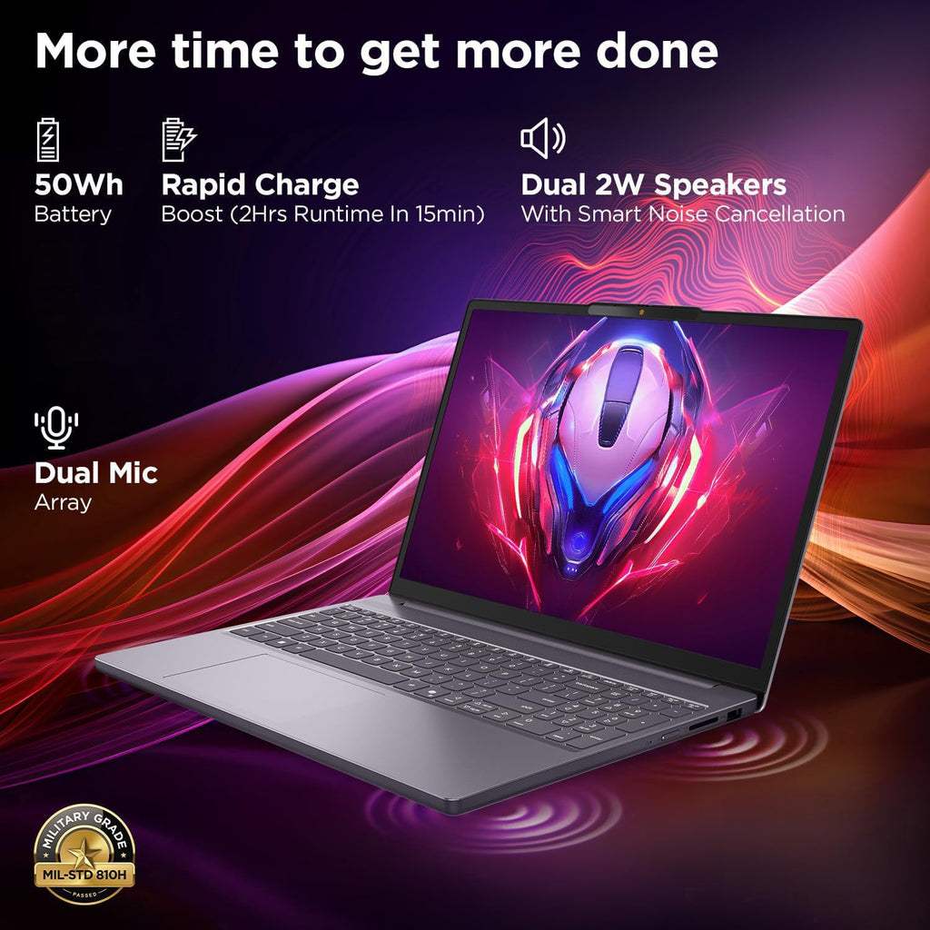 Lenovo IdeaPad Slim 3 Laptop 16" FHD+ Computer for Home Office, Intel 8-Core i5-13420H, 8GB DDR5 RAM, 256GB PCIe SSD, WiFi 6, Bluetooth 5.2, AI Copilot, Luna Grey, Windows 11 Home