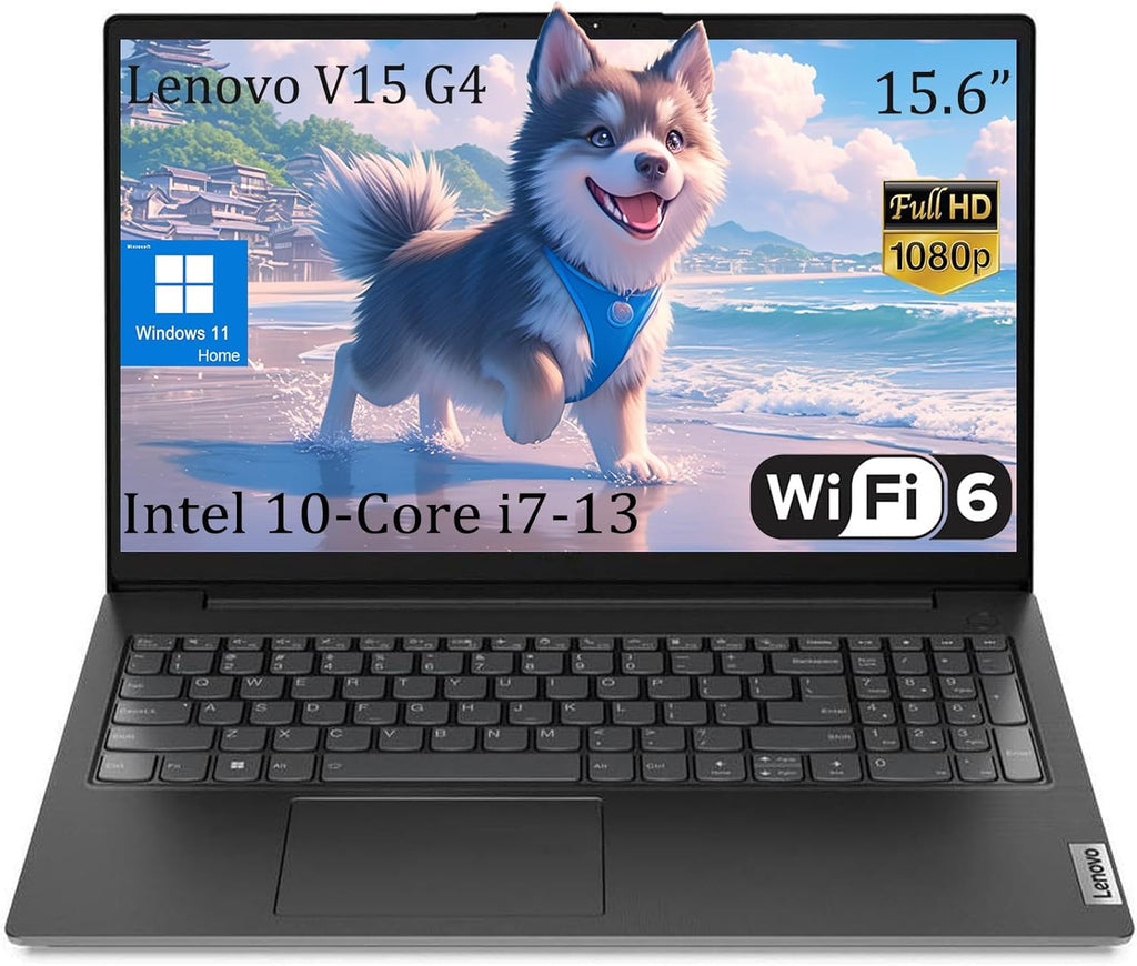 Lenovo V15 G4 15.6" Business Laptop, FHD Anti-Glare Display, Intel 10-Core i7-13620H (Beat Ultra 7 255U),16GB RAM, 512GB SSD, WiFi 6, Bluetooth 5.2, Windows 11 Home, with 5ave 6-in-1 Accessory Kit