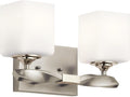 KICHLER Marette 13.5 " 2 Light Vanity Light with Satin Etched Cased Opal Glass in Brushed Nickel