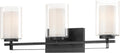 Minka Lavery 6103-66 Parsons Studio Vanity Bath Light, 3-Light, 300 Total Watts, 24-in H x 8.75-in W, Sand Coal Black