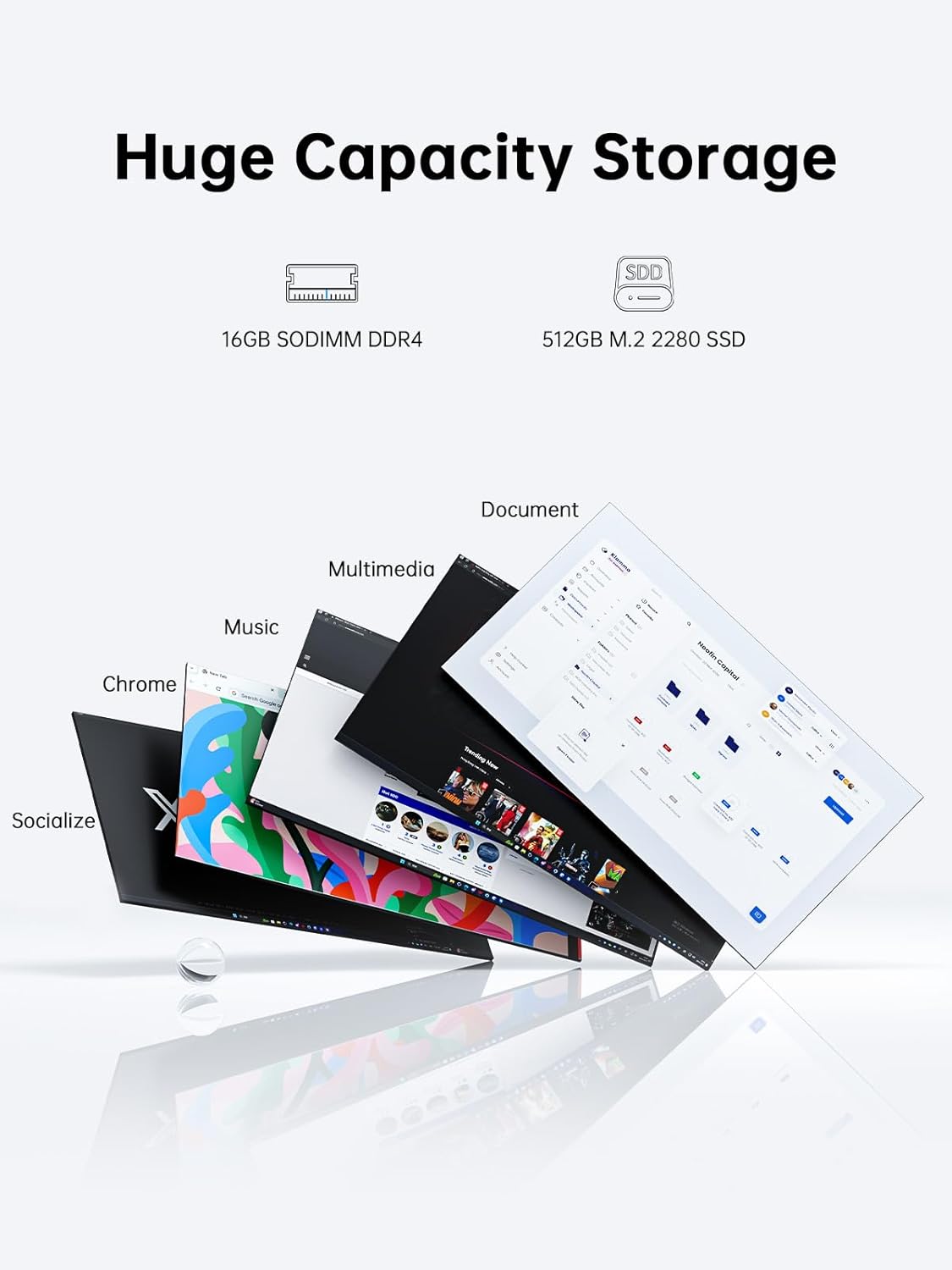 KAIGERR Laptop Computer Intel N-Series Windows Laptop 15.6-in 16GB DDR4 512GB SSD Traditional Laptops WiFi 5 HDMI Type-C USB3.2 Webcam 3.5mm Audio Numeric Keypad Office Laptops Student Laptops