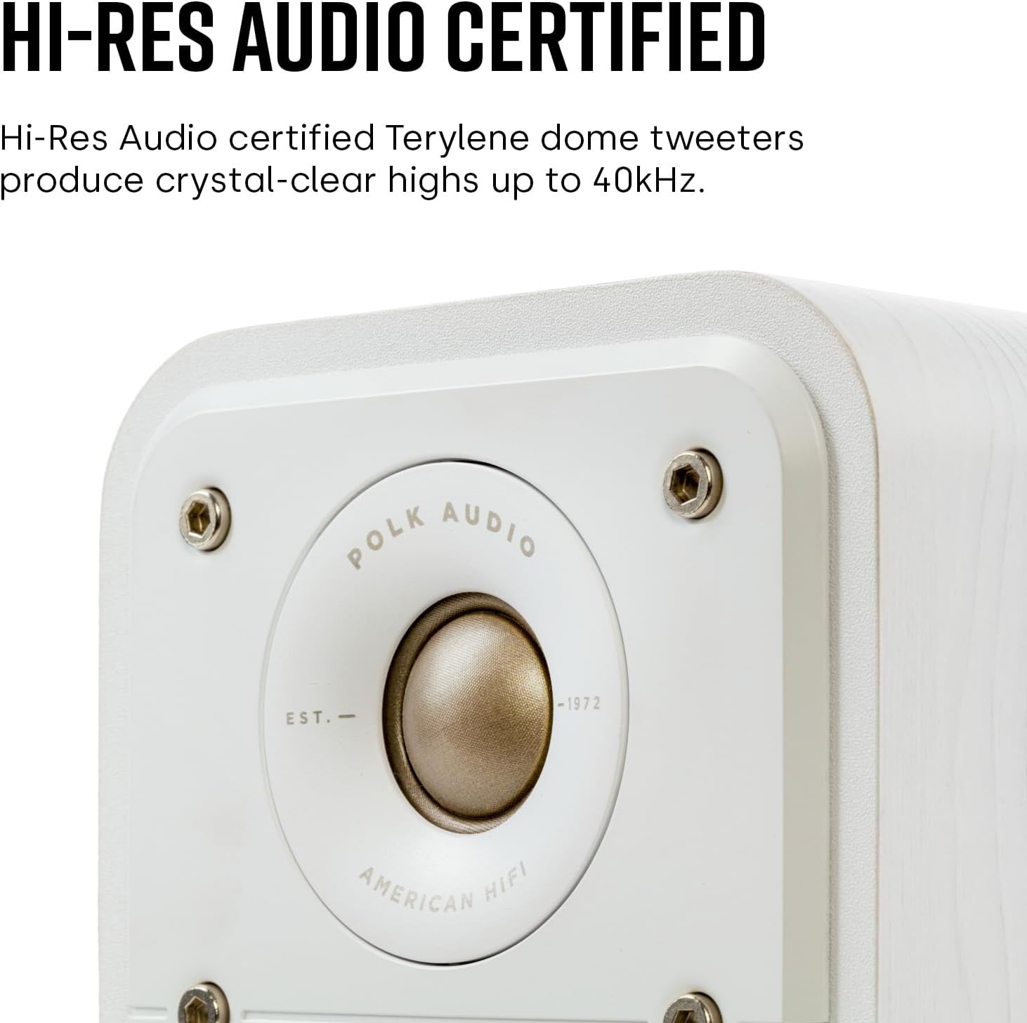 Polk Signature Elite ES10 Surround Sound Speakers - Hi-Res Audio Certified, Dolby Atmos & DTS:X Compatible, 1" Tweeter & 4" Woofer, Power Port Technology for Bass (Pair, Stunning Black)