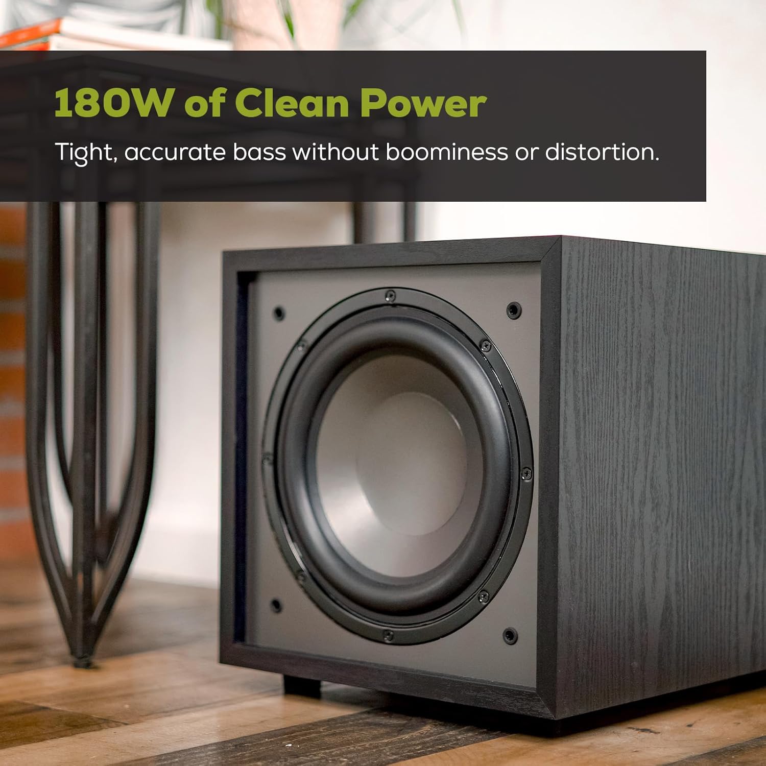 Dayton Audio Classic CS1000 – 10" 180W Powered Subwoofer with Class-D Amplifier, Deep Bass and Clean Design for Home Theater & Music – Black