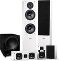 Fluance Elite High Definition Surround Sound Home Theater 5.1 Channel Speaker System Including 3-Way Floorstanding Towers, Center Channel, Rear Surround Speakers and DB10 Subwoofer - White (SX51WHR)