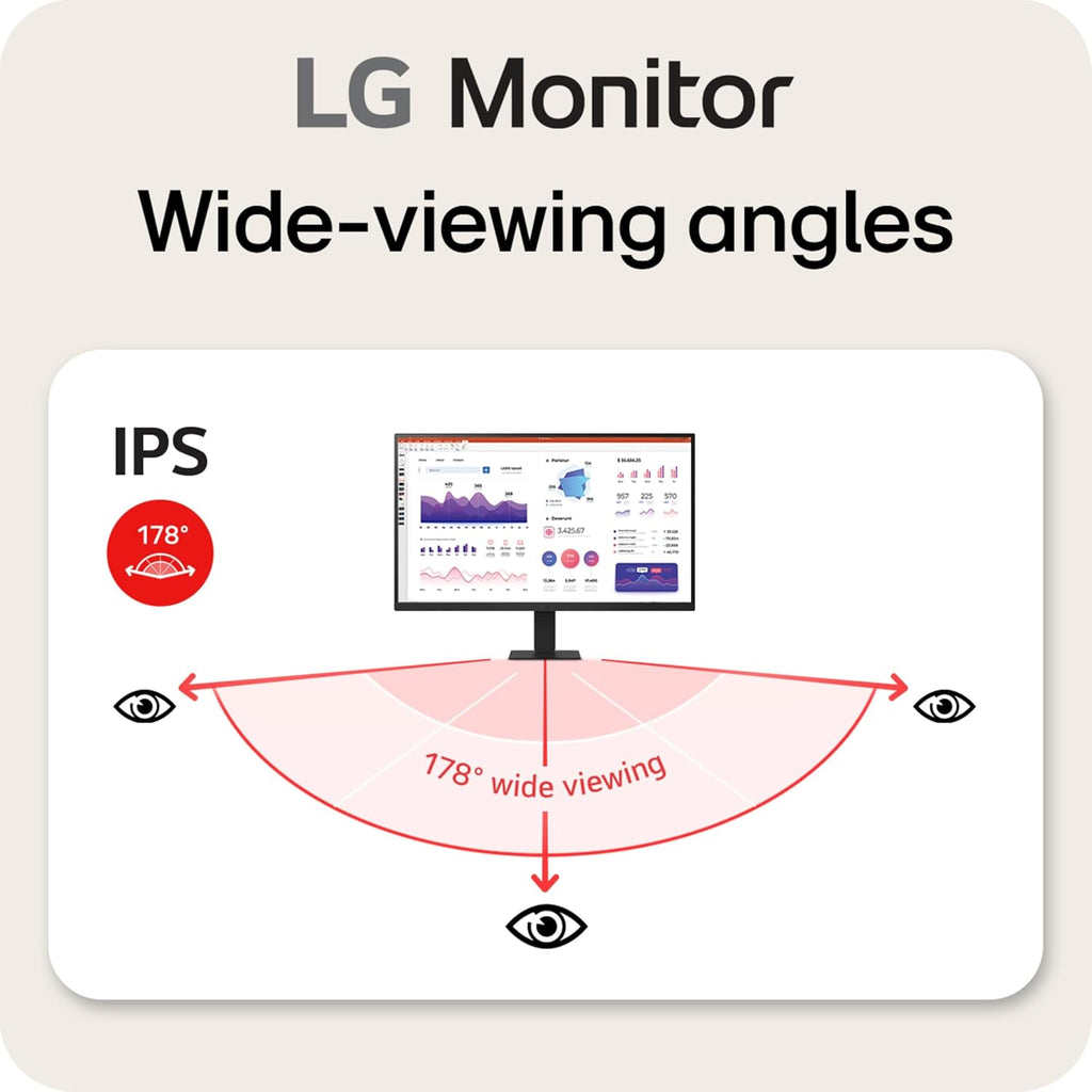 LG 32U631A-B 32-inch QHD (2560 x 1440) IPS Computer Monitor, 100Hz, 5ms, HDR10, Reader Mode, Flicker Safe, HDMI, USB Type-C 15W PD, Black