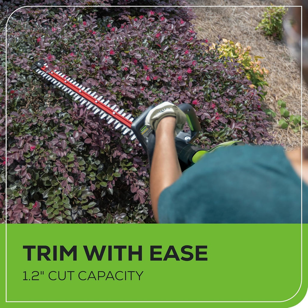 Greenworks 80V 26" Brushless Hedge Trimmer with 2.0Ah Battery and 2A Charger