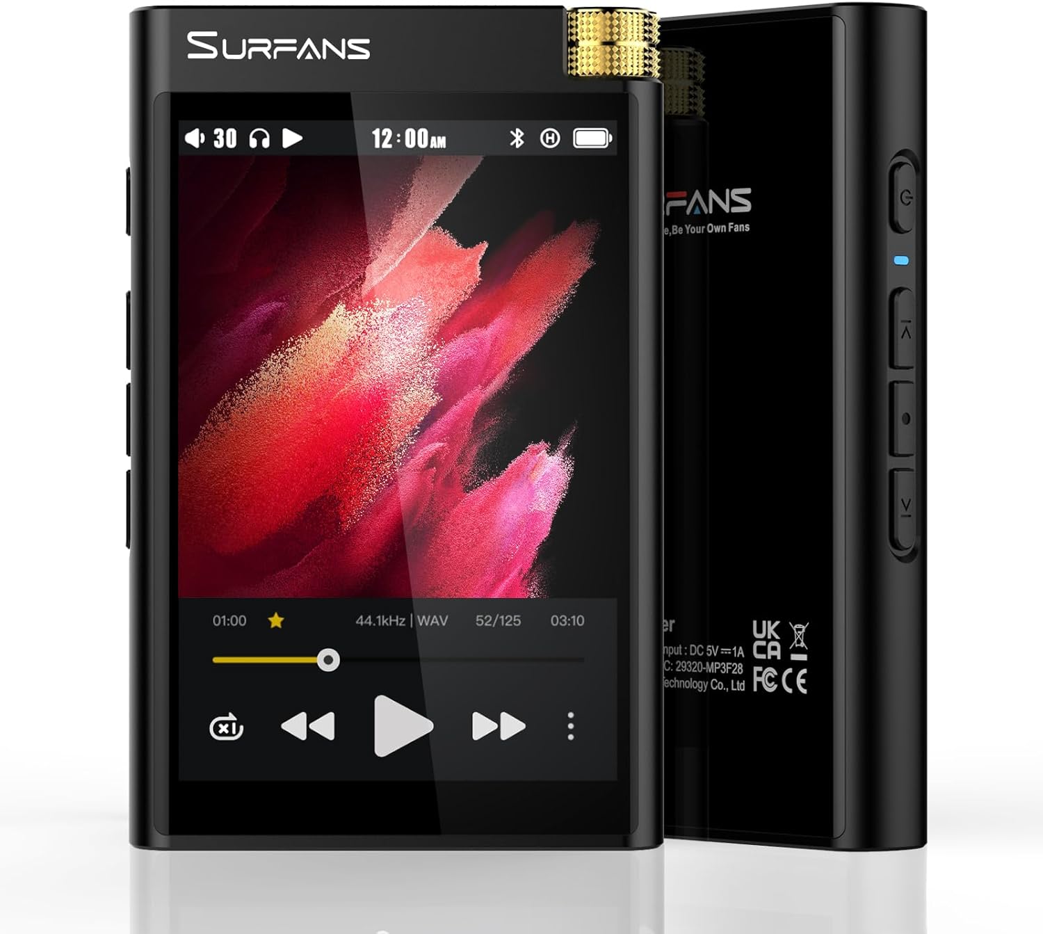 Surfans HiFi Bluetooth Mp3 Player: F28 High Res Lossless Portable Music Player - 3.5 inch Digital Audio Player Support up to 512GB