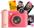 Kodak Smile+ 2-in-1 Digital Instant Print Camera & Wireless Bluetooth Photo Printer - 10MP, Special-Effect Rotating Lens, Zink 2x3” Sticky-Back Photos, Print via Fun App from Smart Devices - Fuchsia