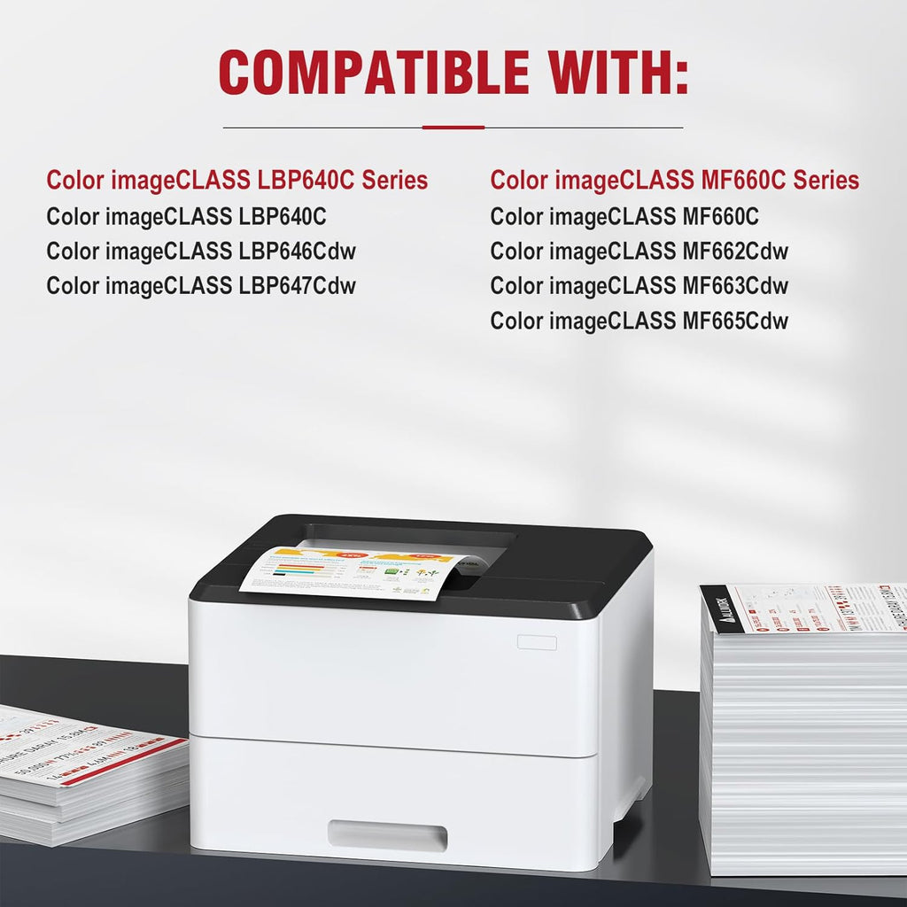 075H 075 High Capacity Toner Compatible Replacement for Canon 075H Toner Cartridge Set Works for Canon Color imageCLASS LBP646Cdw LBP647Cdw MF665Cdw MF663Cdw MF662Cdw LBP640 MF660 Printer Ink, 4-Pack
