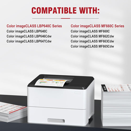 075H 075 High Capacity Toner Compatible Replacement for Canon 075H Toner Cartridge Set Works for Canon Color imageCLASS LBP646Cdw LBP647Cdw MF665Cdw MF663Cdw MF662Cdw LBP640 MF660 Printer Ink, 4-Pack