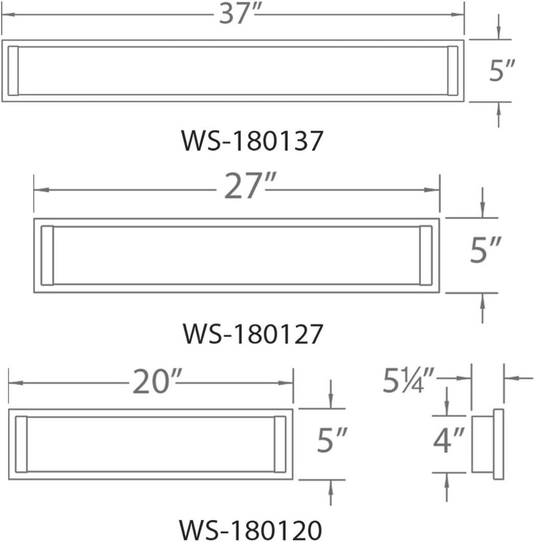 WAC Lighting, Metro 20in LED Energy Star Bathroom Vanity & Wall Light 3000K in Brushed Nickel