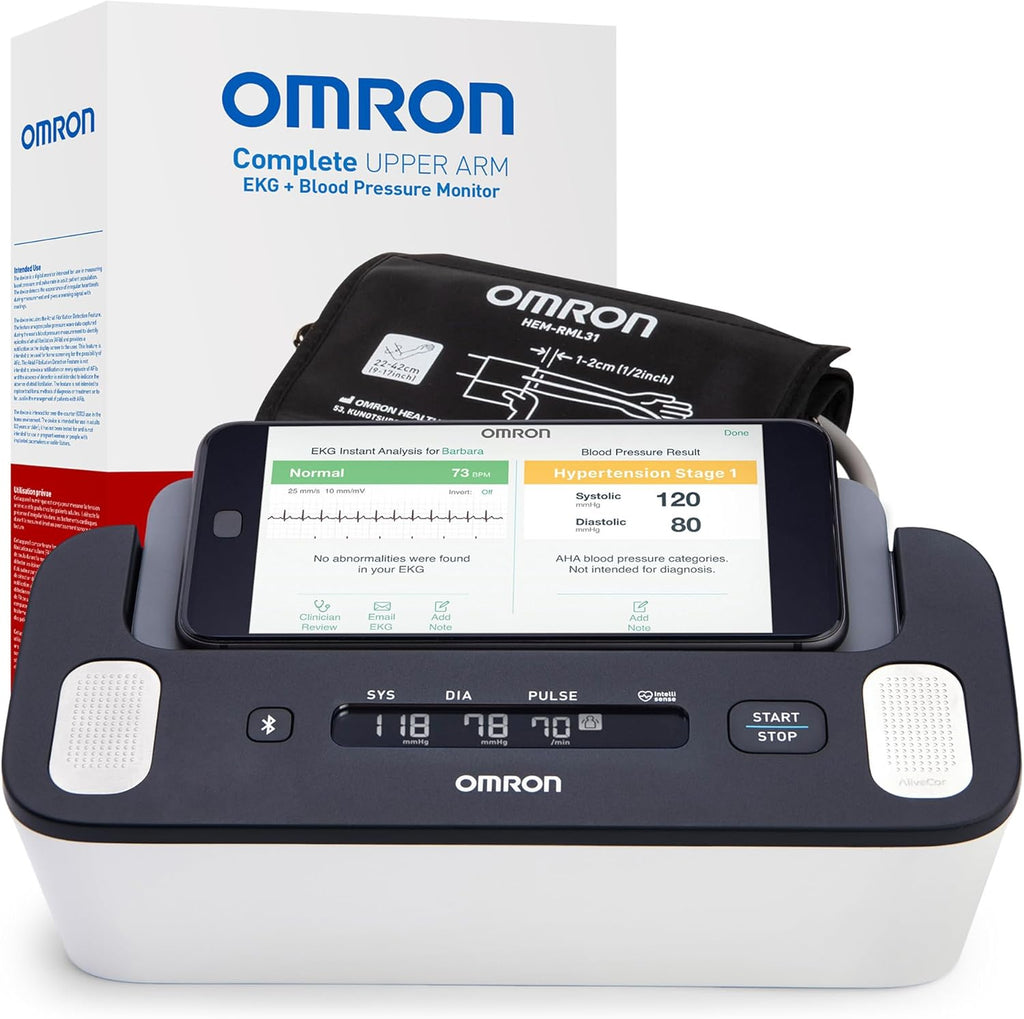 OMRON Complete 2-in-1 Blood Pressure Monitor + EKG for Home Use & Upper Arm Blood Pressure Cuff - #1 Doctor & Pharmacist Recommended Brand - Clinically Validated - Connect App