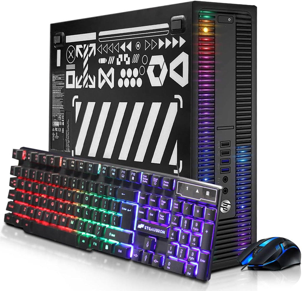 HP RGB Gaming Desktop Computer, Intel Quad Core I5-6500 up to 3.6GHz, GeForce GT 1030 2G GDDR5, 16GB DDR4, 512G SSD, RGB Keyboard & Mouse, 600M WiFi & Bluetooth 5.0, Windows 11 Pro (Renewed)
