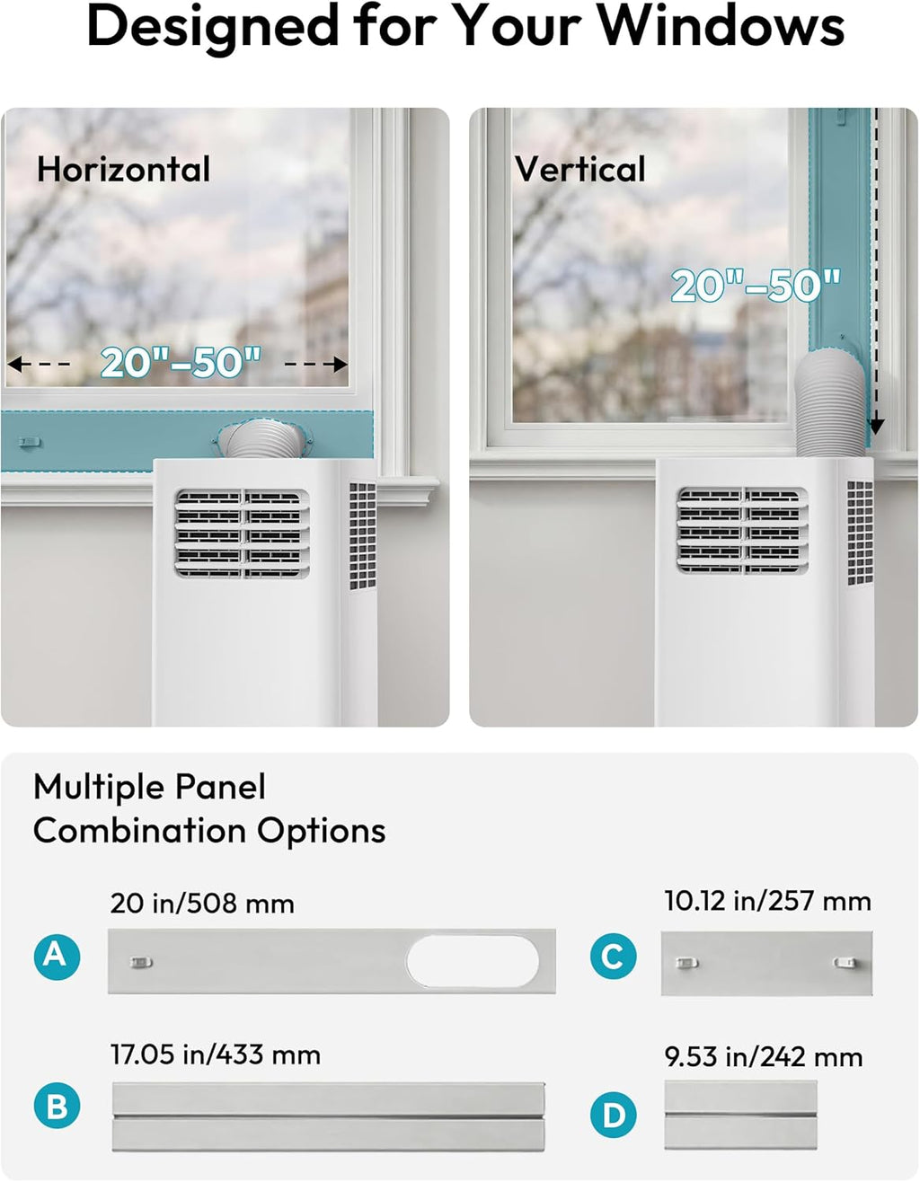EUHOMY 8,000 BTU Portable Air Conditioners, 4-in-1 Air Conditioner Portable Up to 350 Sq.Ft., Portable AC Unit with Cool, Fan, Dehumidifier, Sleep, 24H Timer, Remote & Installation Kit, for Bedroom