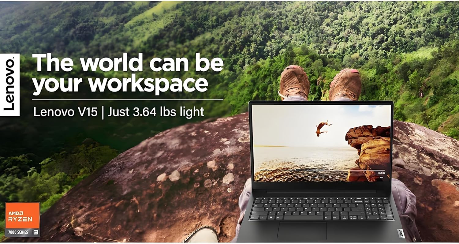 Lenovo 2026 V15 Laptop for Student & Business with Microsoft Office, AMD Ryzen 3 7320U (Beat i7-1065G7), 15.6'' FHD, Long Battery, 16GB RAM, 2TB SSD, Ethernet Port RJ-45, Windows 11 Pro, No Mouse