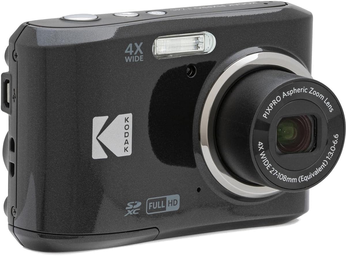 Kodak PIXPRO FZ45 Friendly Zoom 16MP Full HD Digital Camera, Bundle with 32GB Memory Card and Camera Bag, Flexible Tripod, and Card Reader (Black)