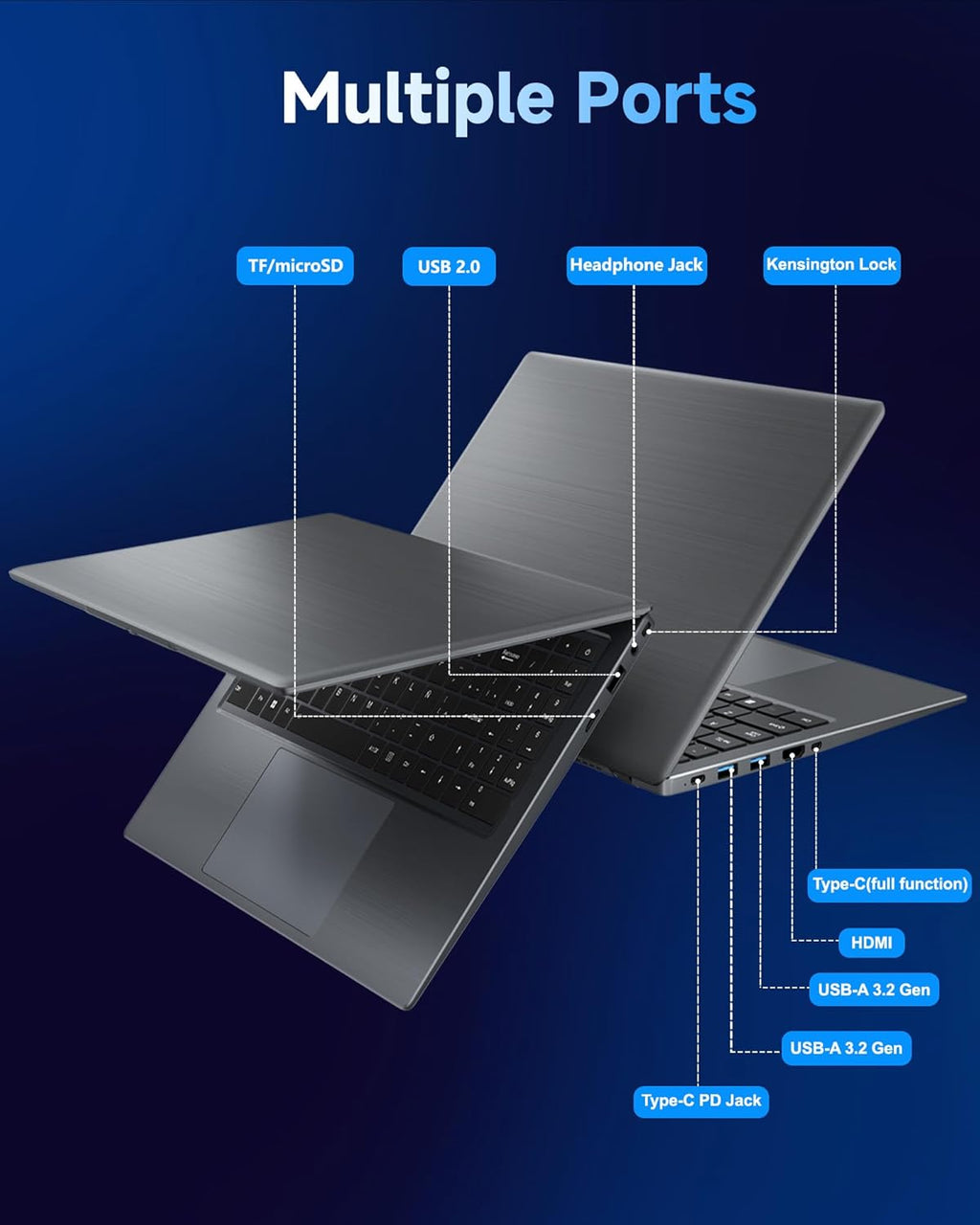 Laptop Computer, 15.6 inch Laptops with 256GB SSD 8GB RAM, Pentium CPU up to 3.4GHz, Long Battery Life, USB 3.2, Type C, TF Card Slot, HDMI, Laptop Good for Business and Student