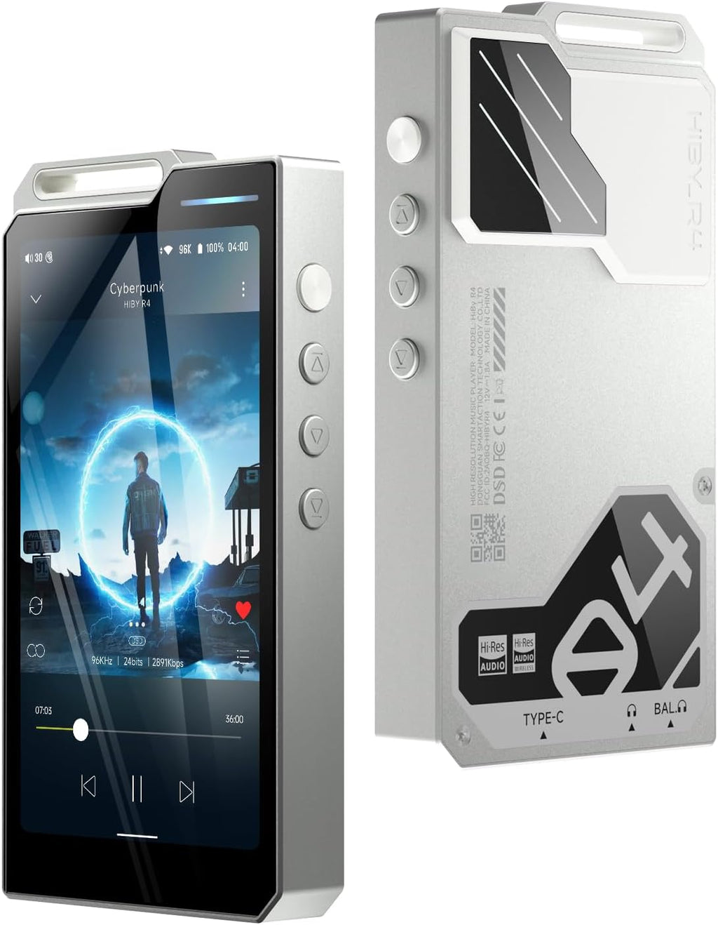 HiBy R4 mp3 mp4 Players & Accessories Set（Silver ）