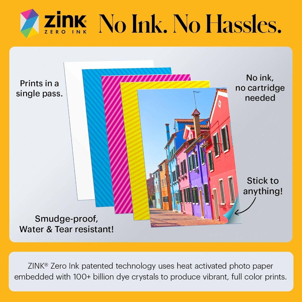 Kodak Smile+ 2-in-1 Digital Instant Print Camera & Wireless Bluetooth Photo Printer - 10MP, Special-Effect Rotating Lens, Zink 2x3” Sticky-Back Photos, Print via Fun App from Smart Devices - Fuchsia