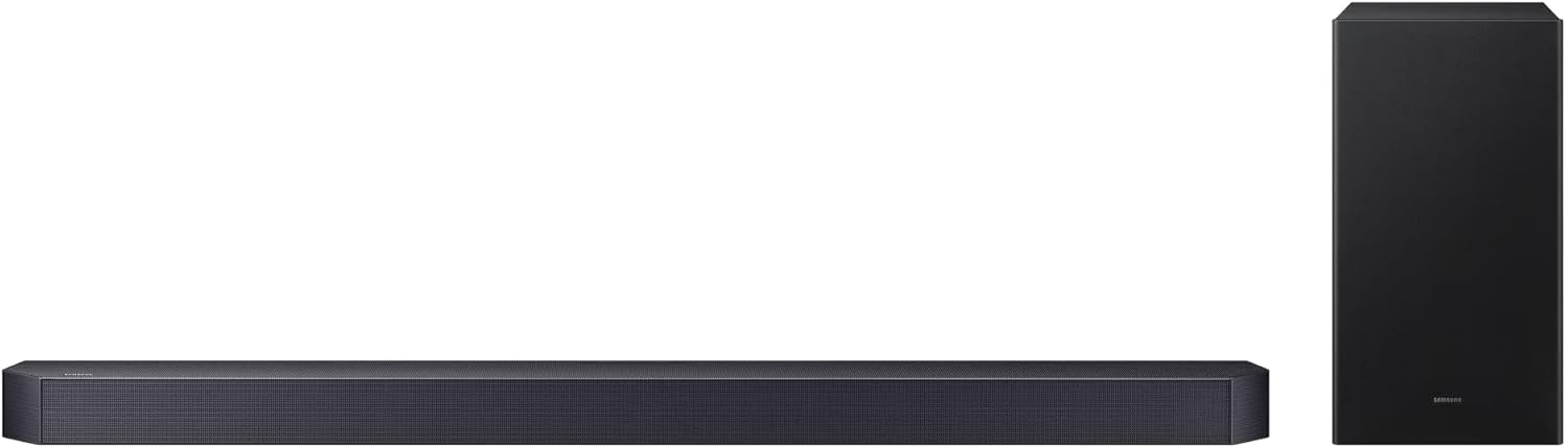 Samsung Q-Series Soundbar HW-Q600F, 3.1.2 Channel, Dolby Atmos Soundbar with Wireless Subwoofer, Q-Symphony, Adaptive Sound, SpaceFit Sound, Game Pro Mode, 4K Pass-Through Home Theater Audio System