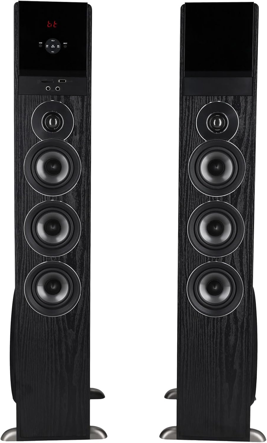 Rockville TM150B Powered Home Theater Tower Speaker System, Black, 1000W, 10" Subwoofers, Bluetooth, USB/SD Playback, FM Radio, Remote Control, Karaoke Ready, Perfect for Home Entertainment