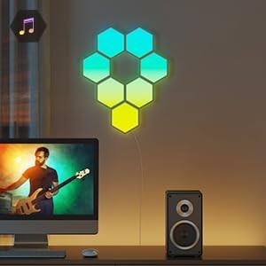 Govee Glide Hexa Light Panels, RGBIC Hexagon LED Wall Lights, Wi-Fi Smart Home Creative Wall Lights with Music Sync, Works with Alexa Google Assistant for Indoor Gaming Decor, 10 Pack