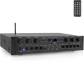 Pyle Home Audio Amplifier with Bluetooth - 6 Channel 600 Watt Peak Power, Karaoke with Echo, 2 Mic Input with Talkover, Headphone In, USB A MP3 Player with SD Reader - Home, Commercial, Worship