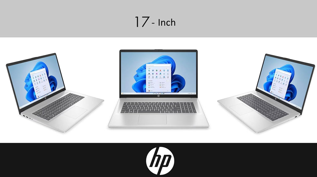 HP 17 Everyday Value Laptop 17.3" IPS FHD Display (AMD Ryzen 5 7520U, 8GB LPDDR5, 512GB SSD, AMD Radeon, WiFi 6, Webcam, Bluetooth 5.3, Win 11 Home) w/DKZ USB Port Expander