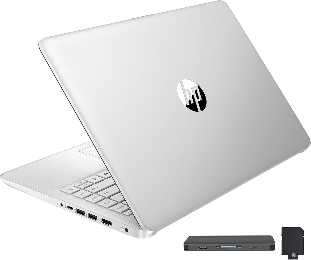 HP Stream 14" HD BrightView Laptop, Intel Celeron N4120, 16GB RAM, 416GB Storage (128GB eMMC + 288GB Docking Station Set), Intel UHD Graphics, 720p Camera, Wi-Fi, 1 Year Office 365, Win 11 S, Silver