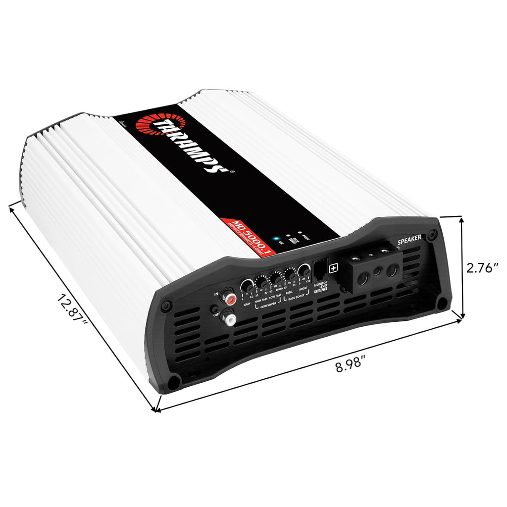 Taramps MD 5000.1 4 Ohms Stable, Car Audio Amplifier – 5000 Watts RMS Mono, Class D Mosfet Full Range, High Power Bass Boost Monoblock for Car Subwoofers, Speakers & Sound Systems