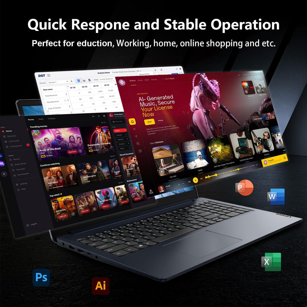 Lenovo IdeaPad 1i Laptop, 15.6" FHD Touchscreen, Intel Core i5-1235U Processor, 16GB RAM, 512GB SSD, Webcam, HDMI, Wi-Fi 6, Windows 11 Home, Blue