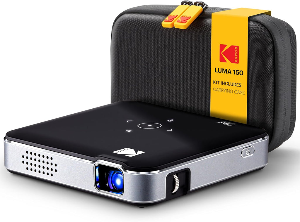KODAK Luma 150 Wireless Mini Pico Projector - Black - 120-Inch Short Throw for Presentations & Movies - Portable Movie Projector with Wi-Fi, Bluetooth & HDMI/USB - Battery-Powered 2.5h Runtime
