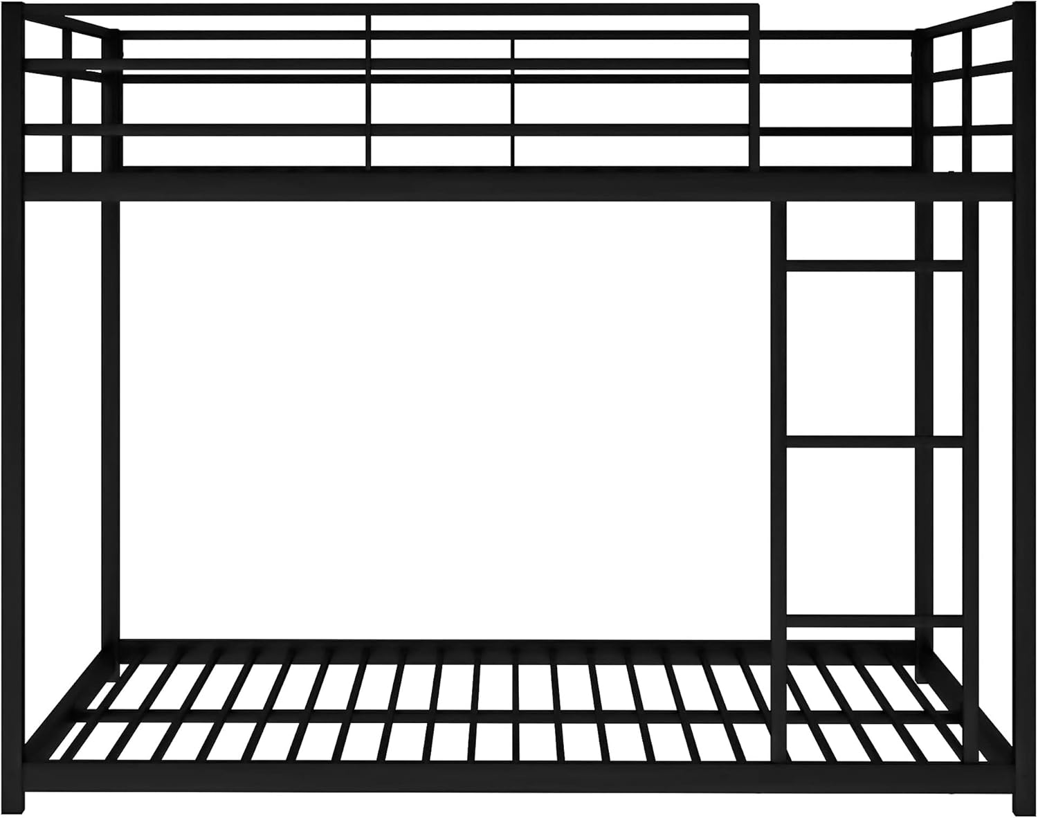Bellemave Full Over Full Bunk Bed, Heavy Duty Metal Bunk BedFrame with Ladder and Guardrail for Kids, Adults, Cannot be Split, Black