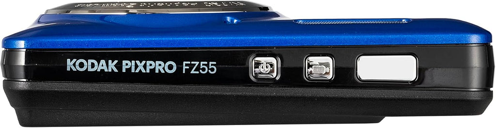 Kodak Pixpro FZ55 Digital Camera (Blue) Bundle Including: 128 GB Memory Card, Rechargeable Battery, Battery Charger, Flexible Tripod, Card Reader, Card Wallet, Hand Strap, Full Cleaning Kit