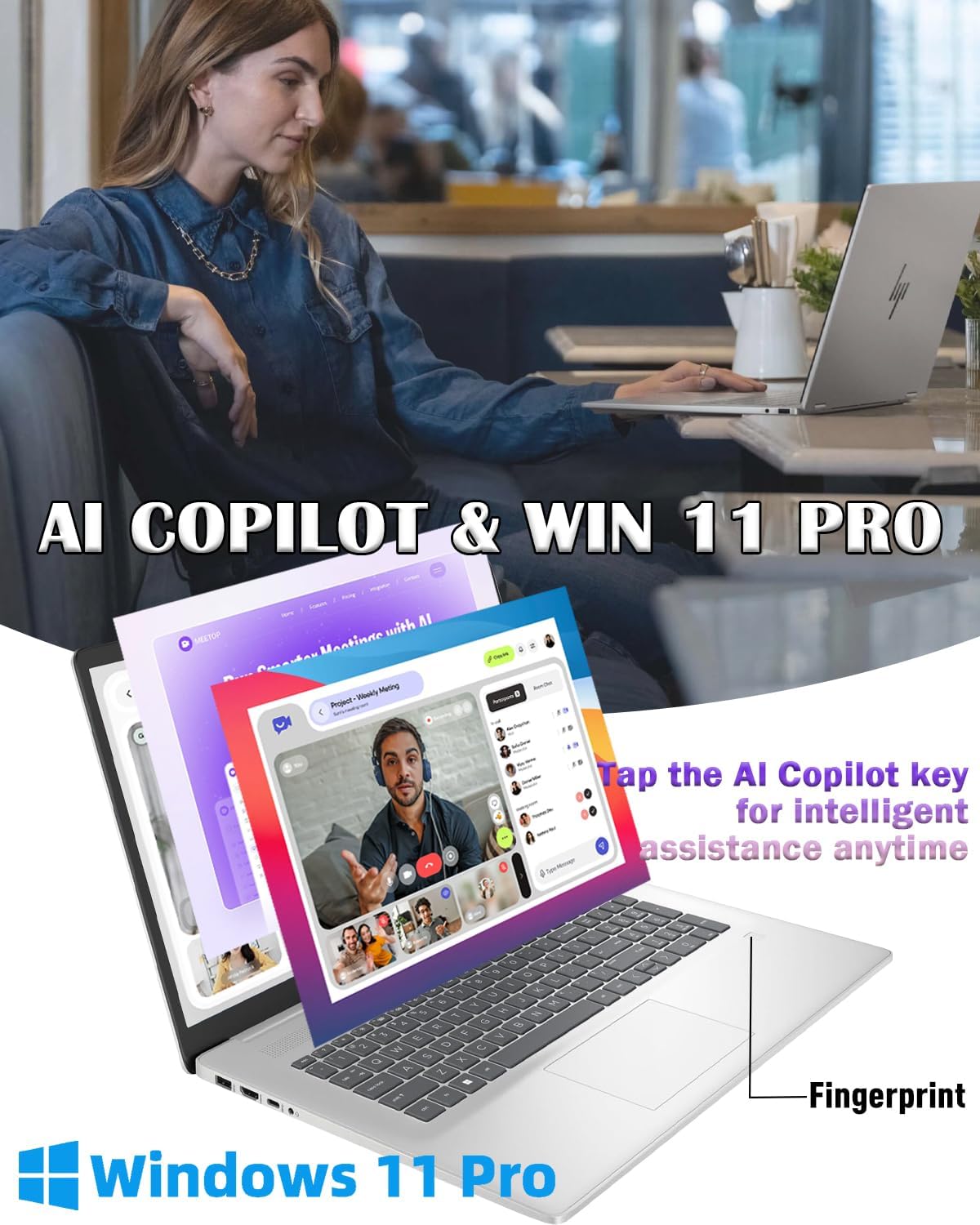 HP Flagship 17 Laptop Computer, Intel 10-Core i5-1334U, Backlit Keyboard, 20GB RAM, 512GB SSD, Windows 11Pro, Fingerprint Reader, 17.3 inch Anti-Glare Display, Fast Charge, Wi-Fi 6, w/Accessories