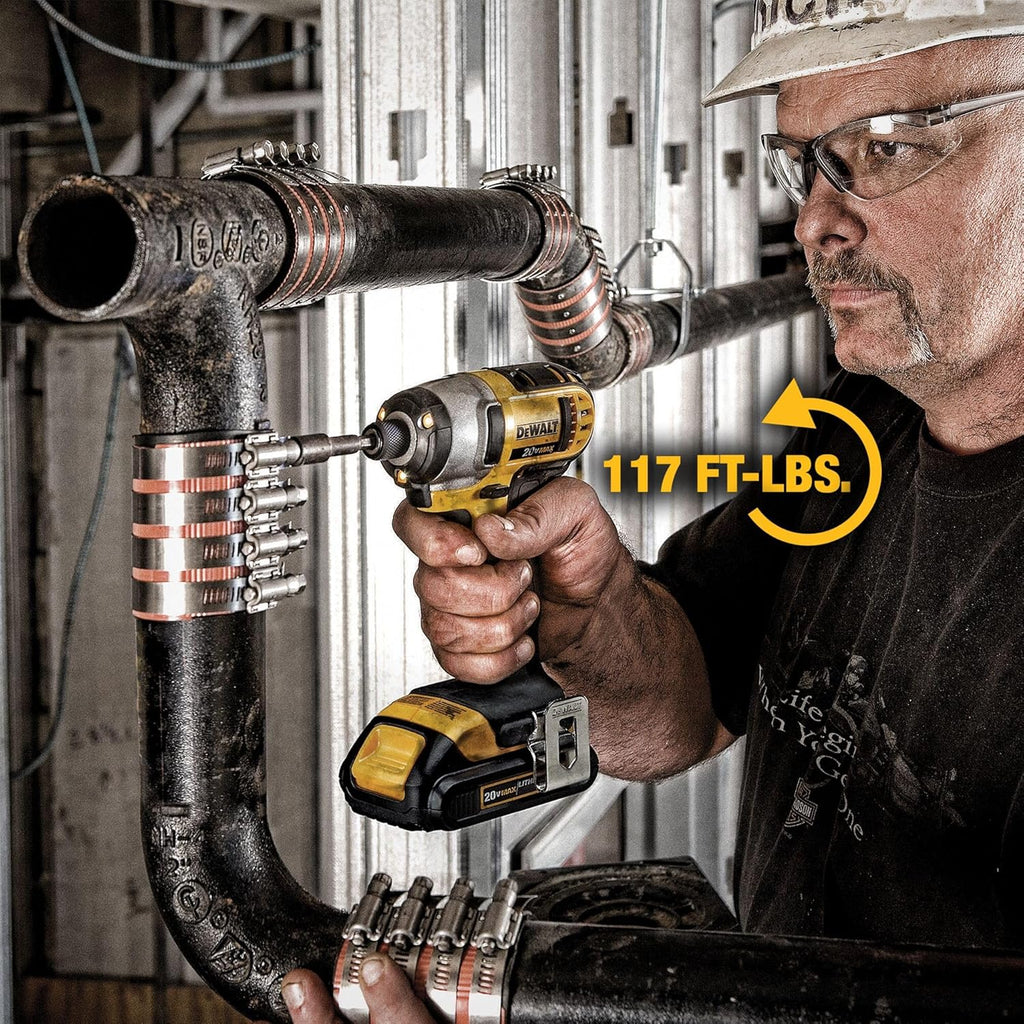 DEWALT 20V MAX Cordless Drill and Impact Driver, Power Tool Combo Kit , Includes 2 Batteries, Charger and Bag (DCK240C2)