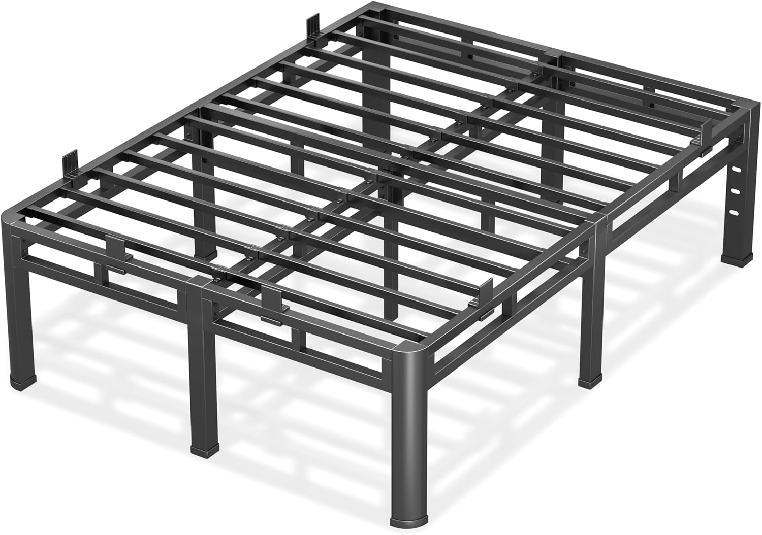 Bed Frame King Size 24 Inch Tall, Double Layer Heavy Duty Metal Bed Frames 4000 lbs Capacity, Platform Bedframes with Headboard Holes, Round Corner Legs, Mattress Slide Stopper, Easy Assembly