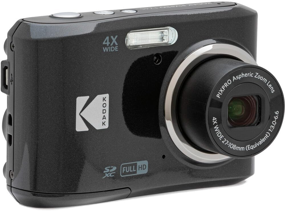 Kodak PIXPRO FZ45 Digital Camera (Black) Bundle with 32GB Class 10 UHS-I U1 SDHC Memory Card and AA High-Performance Alkaline Batteries (4-Pack) (3 Items)