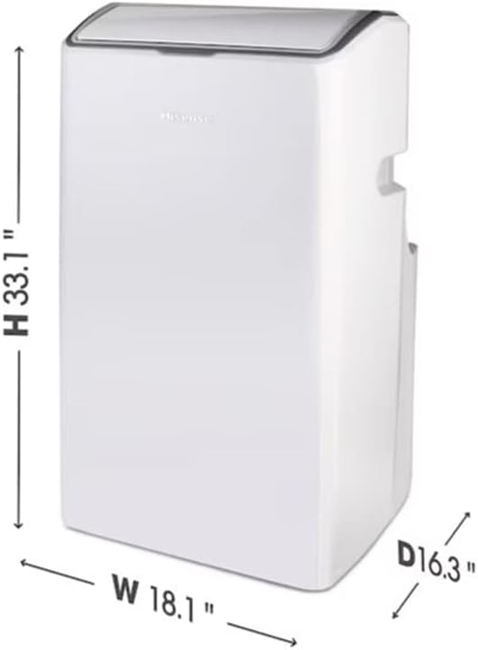 Hisense 12000-BTU DOE 115-Volt White Vented Wi-Fi enabled 550 sq ft. Portable Air Conditioner, Remote control, ConnectLife app - AP1222CW1W (Renewed)