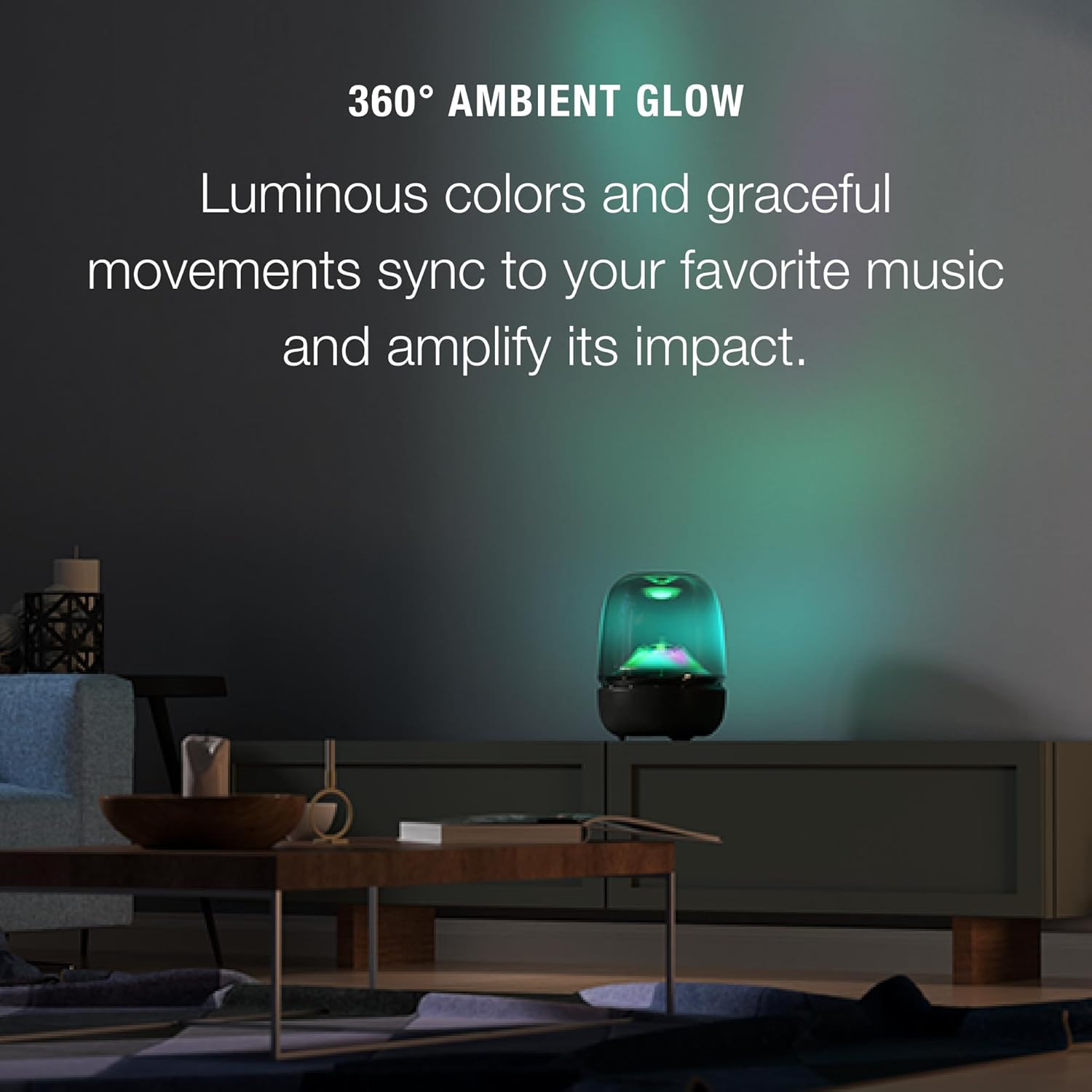 Harman Kardon Aura Studio 5 - Bluetooth Home Speaker - Constant Sound Field with 3-Way Speaker & 360-Degree Lighting - Music Streaming & Auracast Multi-Speaker Connection