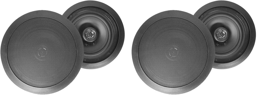 Rockville HC85 8-in 700-Watt in-Ceiling Home Theater Speakers 8-Ohm Black, Polypropylene Cone, Mylar Dome Tweeter, Paintable Grills, 4-Piece