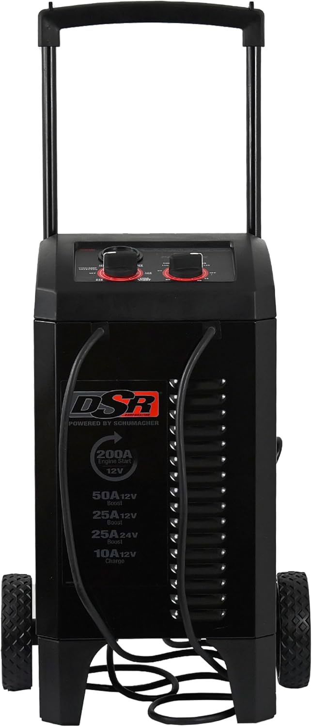 Schumacher Electric DSR ProSeries 12V / 24V Battery Charger - Heavy Duty 200A Manual Battery Charger & Engine Starter - Car, Truck & SUV Compatible - 135-Minute Timer & Amperage Control - DSR140