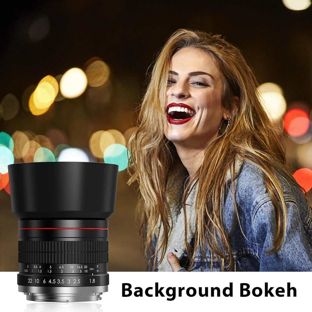85mm f1.8 Portrait Lens EF Lens for Canon, Manual Focus (MF) for Canon EOS Rebel T8i T7i T7 T6 T6s T6i SL3 SL2 90D 80D 77D 4000D EOS-1D X Mark III/II, 5D Mark IV, 6D Mark II etc (EF Mount)