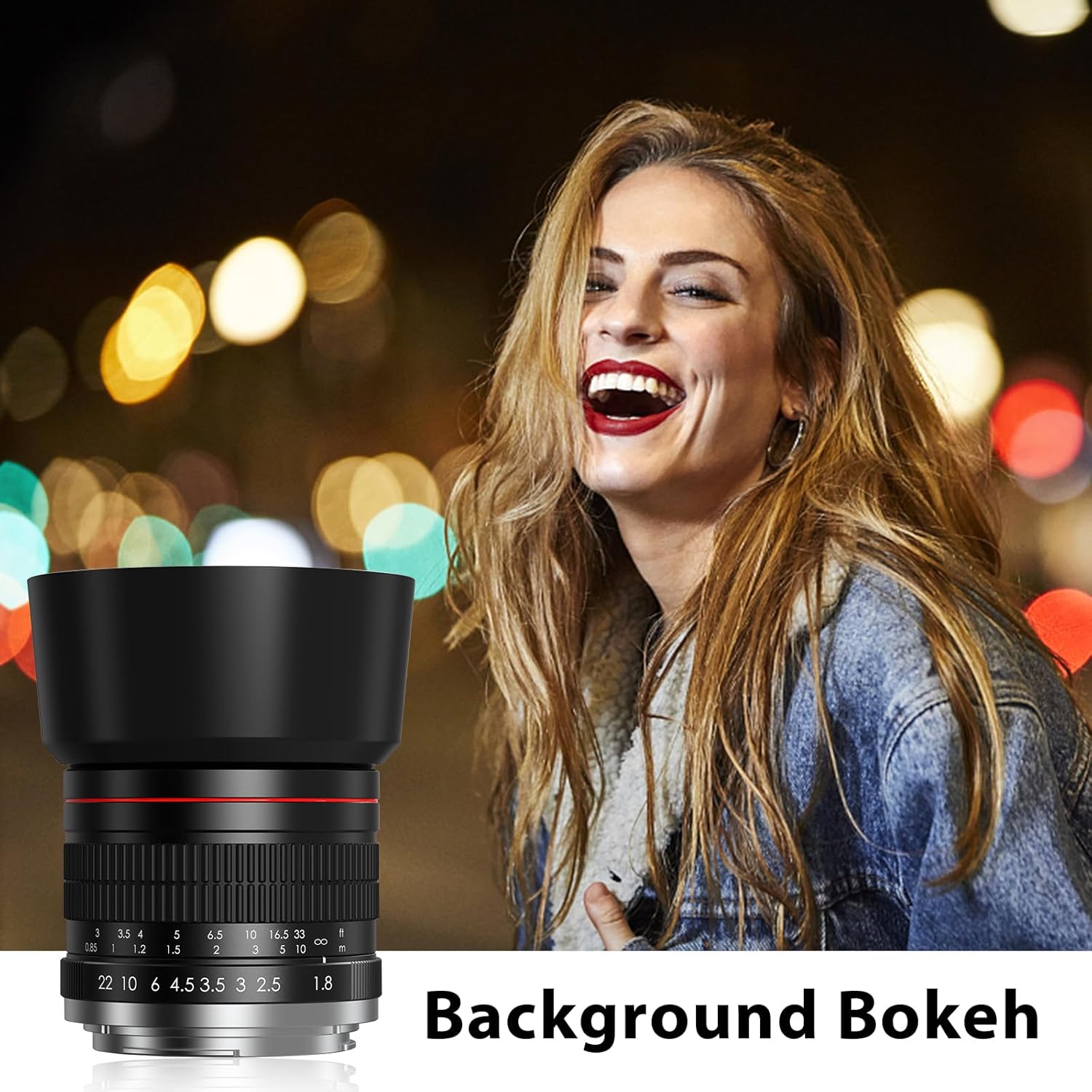 85mm f1.8 Portrait Lens EF Lens for Canon, Manual Focus (MF) for Canon EOS Rebel T8i T7i T7 T6 T6s T6i SL3 SL2 90D 80D 77D 4000D EOS-1D X Mark III/II, 5D Mark IV, 6D Mark II etc (EF Mount)